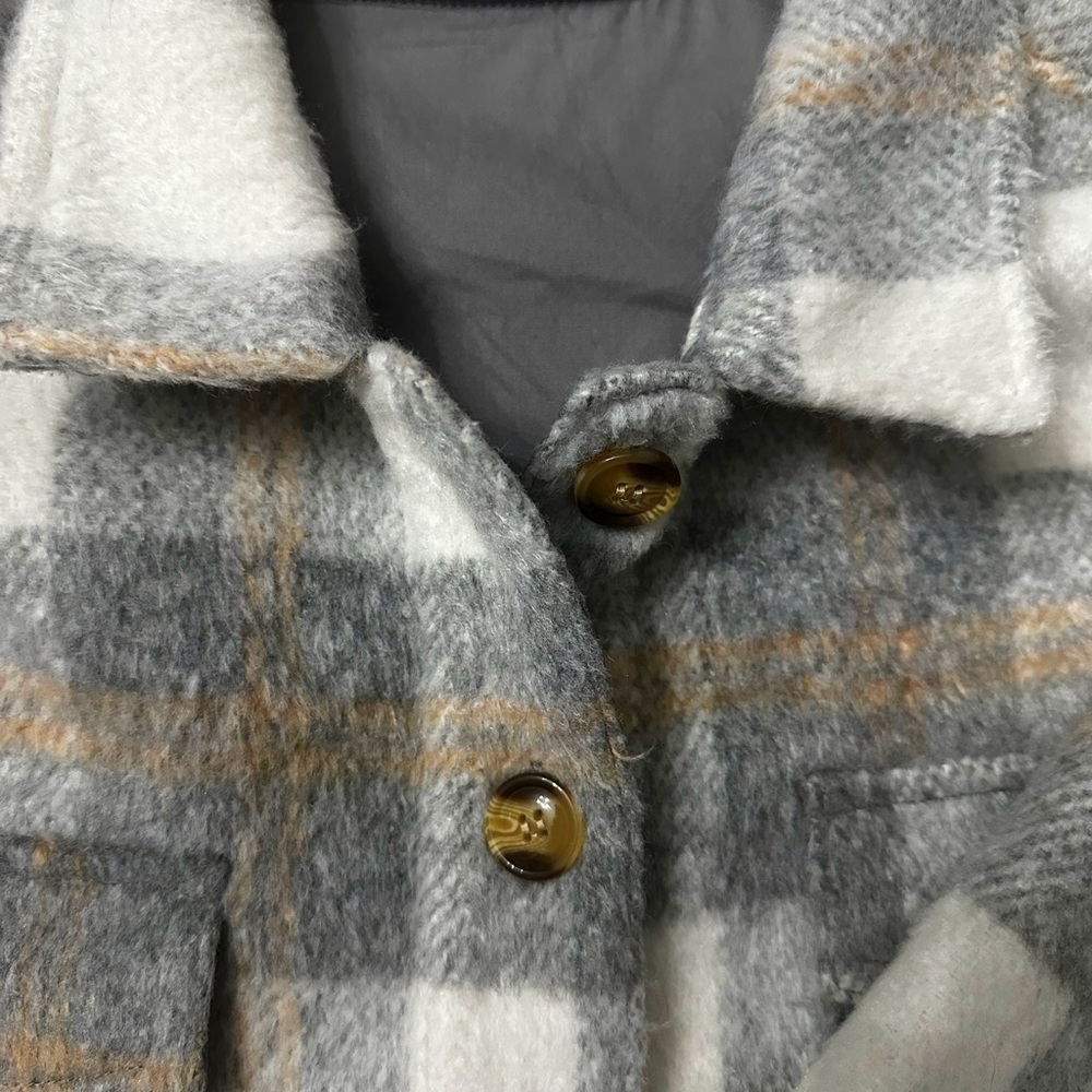 Plaid Button-Up Shacket - Picture 2 of 4